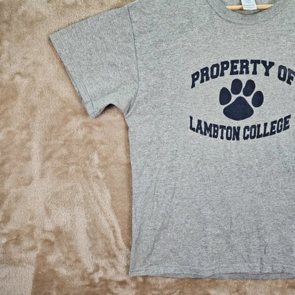 Fire Rescue Mens T-Shirt Size L Gray Property Of Lambton College Short Sleeve - Picture 9 of 10